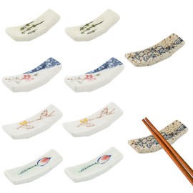 Chopstick Holder - 10PCS Hand-Painted Japanese Chopstick Rest, Ceramic Chopsticks Rest, Japanese Style Set of Ceramic Chopsticks, Kitchen Accessory, Spoon Fork Stand for Home Chop Sticks Stand Rests
