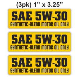 Unbranded/Generic 3 pcs SAE 5W-30 Synthetic Blend Motor Oil Only Vinyl Stickers Engine Bay Decals