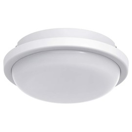15w LED Bulkhead Round Ceiling Light Flush Mounted 6500k Cool White IP54 Water Resistant for Bathroom, Porch, Utility Room CW01
