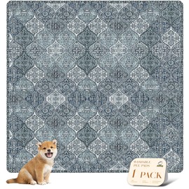 nunubaby Washable Pee Pads for Dogs, Stylish, Non-Slip and Leak-Proof Pee Pads. Reusable Potty Pads for Dogs for Crates and Floors.(Blue/Multi, 72" x72" )