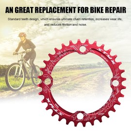 Gototop MTB Chainring, 32/34/36/38 Teeth BCD 104 Repair Part Mountain Bike Steel Single Crank Chain Ring, red, 36T
