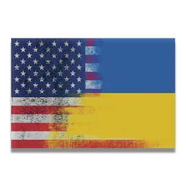 Magnet Me Up Distressed Ukraine Ukrainian American Flag Magnet Decal, 4x6, Heavy Duty Automotive Magnet for Car Truck SUV