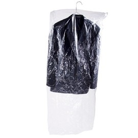 72" 21x7 Crystal Clear Plastic Dry Cleaning Poly Garment Bags - 300 Bags / Roll
