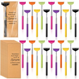 Purpeak 24 Set Employee Appreciation Gifts Bulk Extendable Back Scratchers with Encouraging Bookmark Cards Voluntee Teacher Employee Staff Relieve Stress Thank You Gift Inspirational Adult Prizes