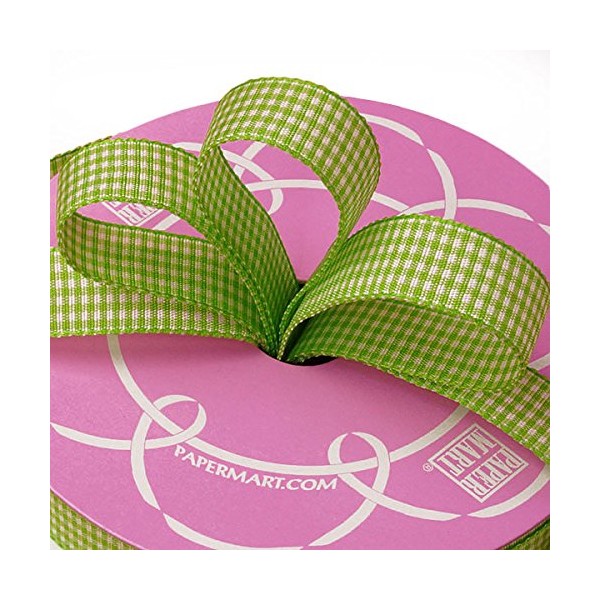 3/8" X 25 Yards Green Wanda Gingham Ribbon