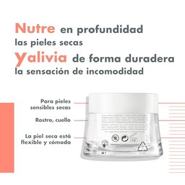 AVENE, Crema facial nutritiva, revitaliza, calma y suaviza, para piel seca y muy seca, 50ml