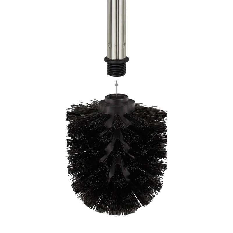 Relaxdays Toilet Brushes, 80% plastic 20% stainless steel, Black, 35