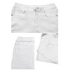 Metietila Women's Jean Shorts High Waisted Folded Hem Stretchy White