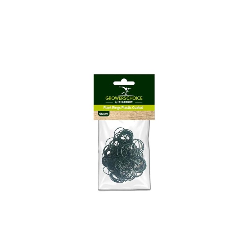 Tildenet Plastic Coated Plant Rings, Black