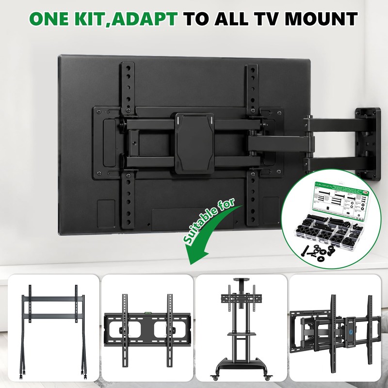 LuKaiSen 136Pcs Universal TV Mounting Hardware Screws Kit Set M4-M8
