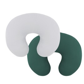 Pro Goleem Muslin Nursing Pillow Cover, Soft Breathable Cotton Feeding Pillow Slipcover for Breastfeeding Moms, Fits Standard Infant Nursing Pillow, for Boys and Girls, 2 Pack (Grey＆Green)