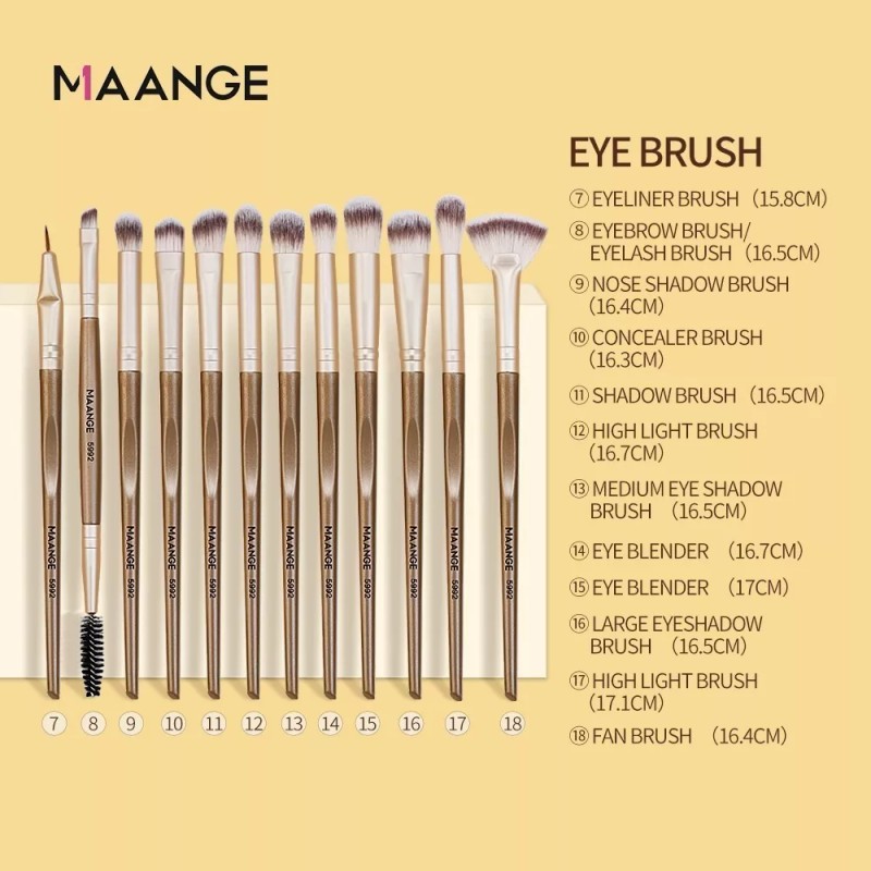 Maange Juegos De Pinceles De Maquillaje De 18 Piezas Con