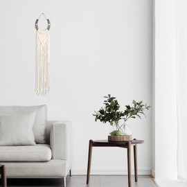 Macrame Equestrian Wall Hanging, Handmade Equestrian Themed Wall Art Decoration, Horseshoe Macrame Wall hanging, Boho Decor Horse Lover Decor (White-3PACK)