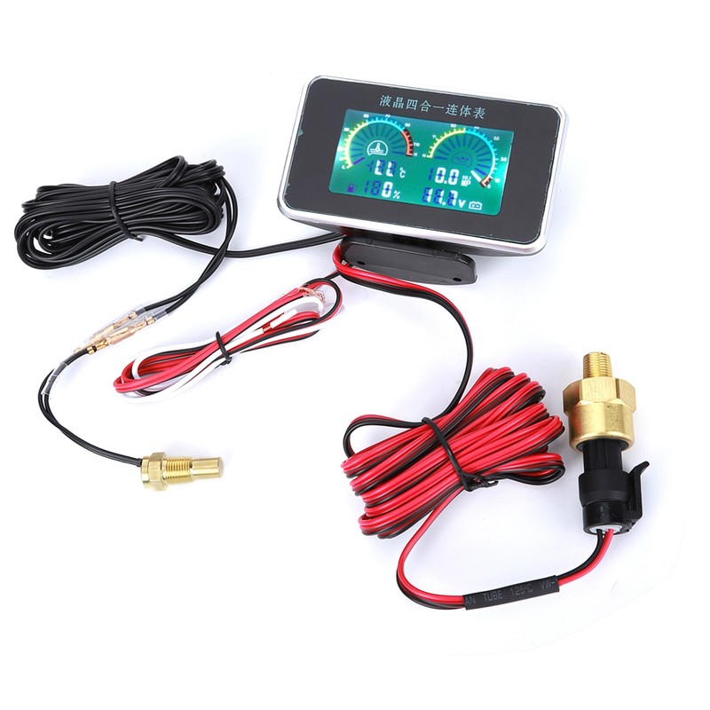 DC 9V-36V 4-In-1 Car LCD Digital Display Voltmeter Fuel Gauge