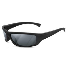 SHEEN KELLY Polarised Wrap Around Sunglasses for Women Men Trendy Y2K Glasses Silver Mirrored Sports Rider Glasses, 1