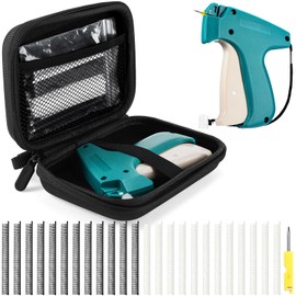 Lasnten 3003 Pcs Clothing Tag Gun Kit with Fine Needle Stitch Tag Gun Storage Case 2 Micro Needles 1500 Black 1500 White Micro Fasteners Mini Stitch Tag Gun Attachment for Home Shops Warehouse (Green)