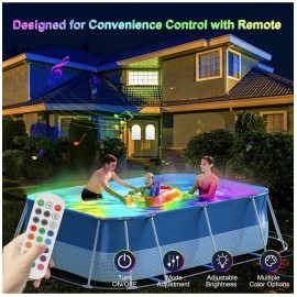 BSGlobal Store Smart LED Pool Lights for Above Ground Pool with 33ft Cord, 20W APP Controlled