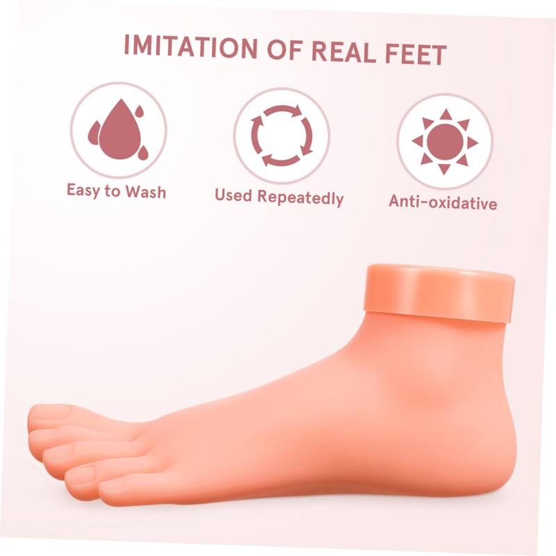 Healeved Nail Art Practice Foot Model Manicure Training Aid Short