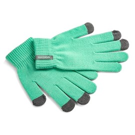 Skoda 000084341A622 Women's Knitted Gloves Touchscreen Smartphone Green, Green
