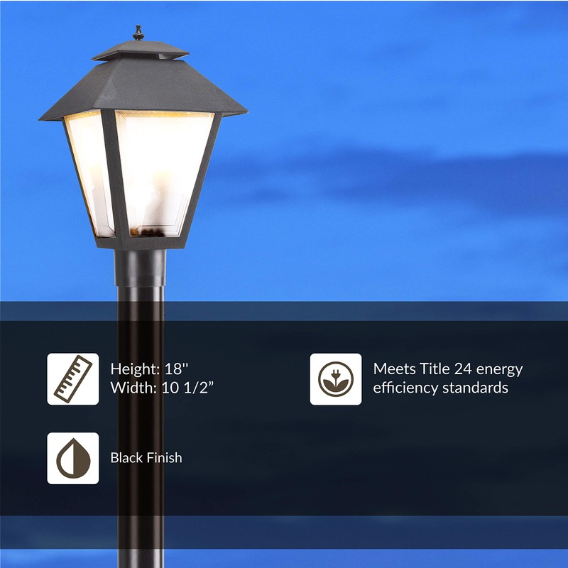 Generation Lighting 82065-12 Polycarbonate One-Light Outdoor Post Lantern Outside Lighting,