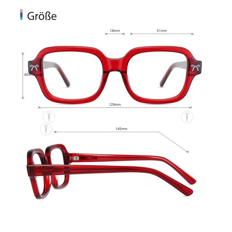 Firmoo Blue Light Filter Glasses Women Without Prescription Bow Pattern