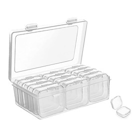 TEHAUX 1 Set Transparent Jewelry Divider Box Multi Grid Jewelry Storage Container for Earrings Bracelets Necklaces Lightweight Portable Organizer for Home Travel Storage