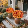 6 Bundles Fall Flowers Artificial for Decoration, Faux Mums for