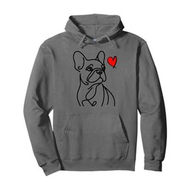 French Bulldog Love Red Heart Frenchie Dog Mom Pullover Hoodie