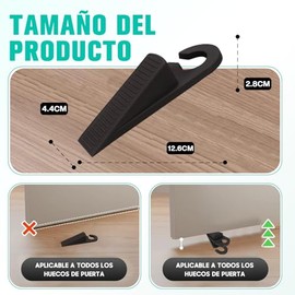 4 Piezas Goma Topes de Puerta,Tapón de Goma de la Puerta con Gancho,Antideslizante Tope de Cuña de Puerta,Apilable,para Oficina,Baño,Escuelas Todas Las Superficies del Piso Pack de 4 topes de puerta