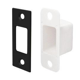 Nuk3y Deadbolt Strike Plate Square Corner 1-1/8"" x 2-3/4"" with dustbox (Matte Black)