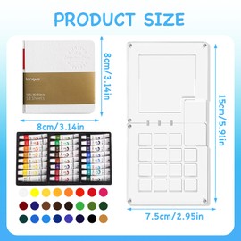 Benaewa Pocket Artist Watercolour Travel Set, Portable Palette with 15 Grids, 24 Watercolor with Water Pen, Mini Sketchbook, Clip