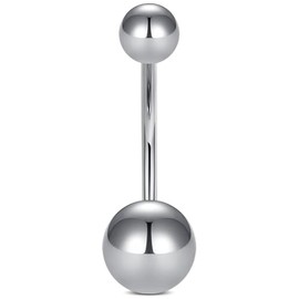 AceFun Belly Button Bars 8MM Belly Button Piercing Silver Belly Bars for Women Solid Titanium belly piercing Clicker Belly Button Ring Silver Navel bar for women
