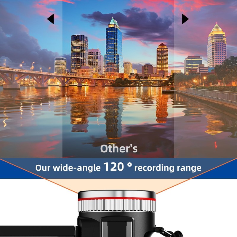 Weochi Video Camera, Camcorder 4K, 64MP 30FPS Dual Lens Camera