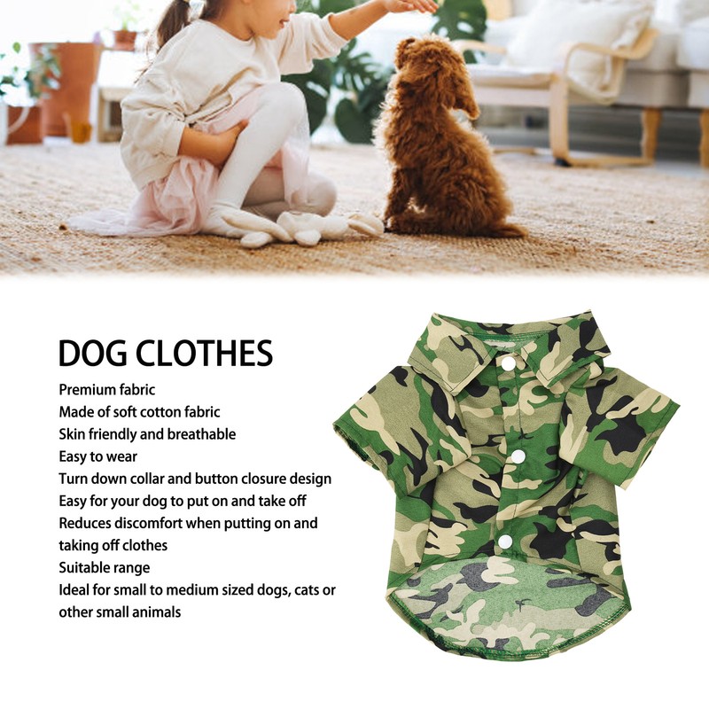 Dog Shirts Summer Stylish Camouflage Breathable Cool Pet Summer T