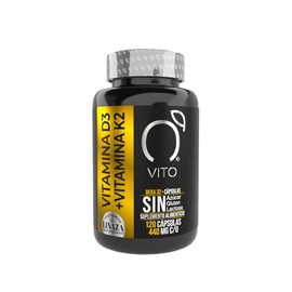 VITO Vitaminas Totales | Vitamina D3 400 UI + K2+ Aceite de Semilla de Linaza | Sin Ingredientes Añadidos | 120 Cápsulas de 440 mg