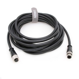 SZRMCC M12 A Code 12 Pin Male to Female Sensor Actuator Cable High Flex Waterproof Cable for Cognex in-Sight 7000 2000 8000 DMR-300 Series Industrial Camera Machine Vision (2m)