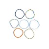 JUSTUSNX 7 Pieces Boho Anklet Elastic Color Mix Beads Anklet