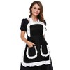 LilMents Women's Ruffles Outline Retro Pockets Apron Kitchen Cooking Cleaning