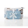 Tourmaline Blue and Vintage Rose Cosmetic Makeup Bags Set of