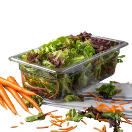 Carlisle FoodService Products Plastic Food Pan 1/3 Size 4 Inches Deep Clear