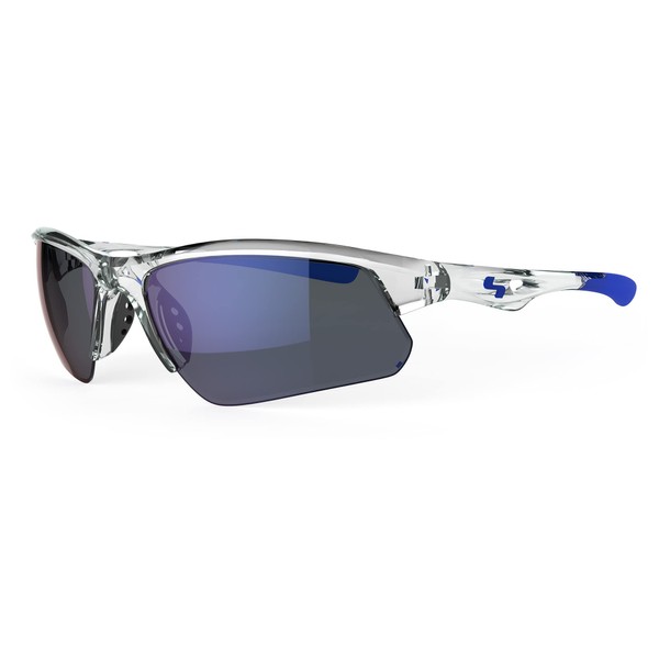 Sundog Stack Trueblue Men's Sunglasses, Crystal Clear-Blue Accent