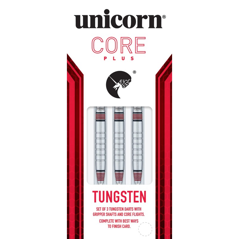 Unicorn Unisex Core Plus|Style 2|Steel Tip Darts, Silver / Black,
