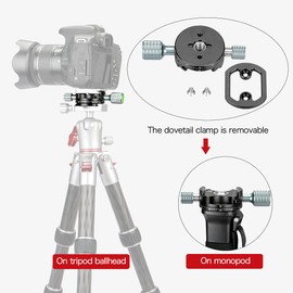 Koolehaoda Panorama Stativkopf 360° Rotation Panorama Basis kompatibel mit Arca Swiss für Stativ, Einbeinstativ, Kugelkopf, Slider, DSLR-Kameras, maximale Belastung bis zu 10 kg