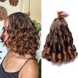 French Curl Braiding Hair 12 Inch Loose Wavy Braiding Hair for Braids Curly Hair Extensions Synthetic French Curly Braids Hair for Black Women 4/30