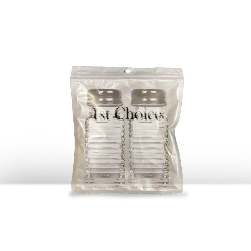 1st Choice Salt and Pepper Shakers with Stainless Tops Set
