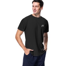 MeetHoo Mens Up2st Rash Guard Shirt, Black, L UK