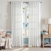 jinchan White Curtains Grey Striped Curtains 96 Inch Length for