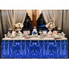 PUZINE 2 Pack Metallic Foil Fringe Table Skirt Tinsel Party