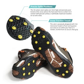 Anti-Slip Winter Ice Cleats for Walking/Hiking on Ice and Snow with Reflective Heel, StayON Design (Medium)