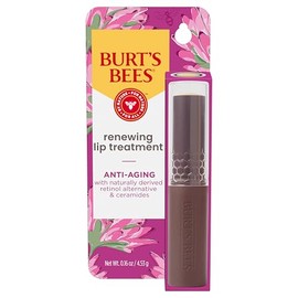 Burt’s Bees Tratamiento Labial Renovador, Con Alternativa de Retinol Derivada Naturalmente y Ceramidas, Tratamiento Labial Con Cera de Abeja Obtenida de Manera Responsable, Sin Tinte, Anti-Edad, 0.16